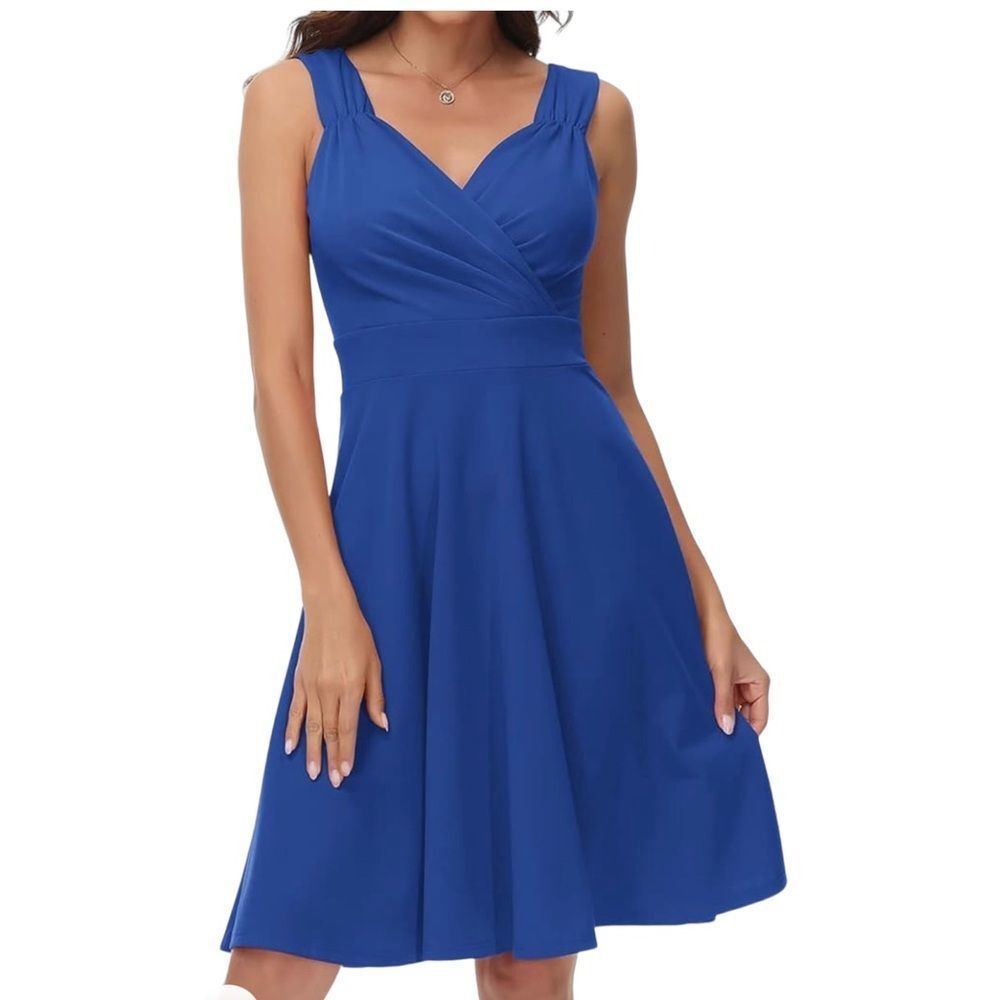 GRACE KARIN Women's Retro V-Neck Pinup Evening Party Dress Size Extra Small